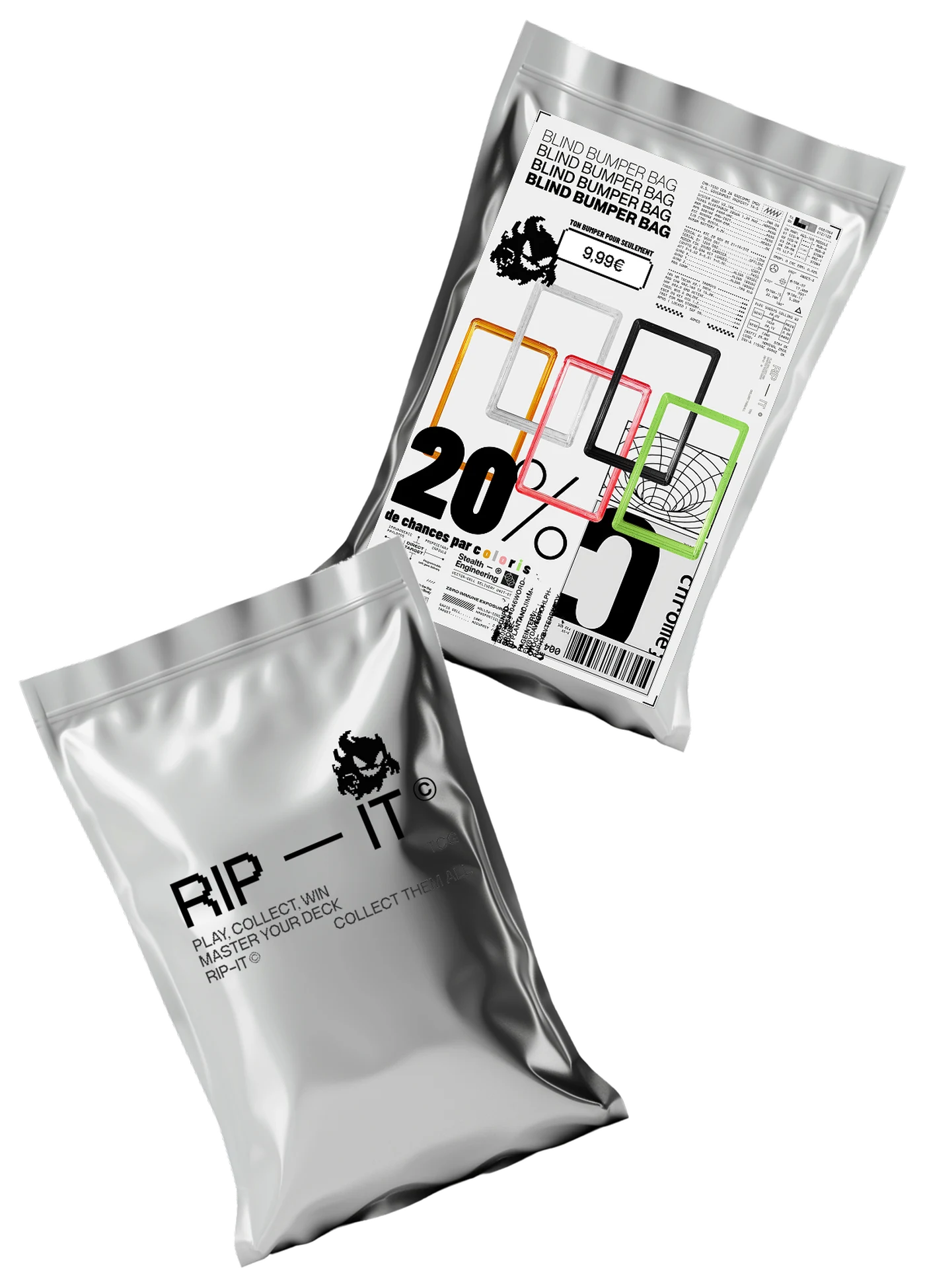 Blind Bumper Bag chrome — sachet RIP IT recto et verso